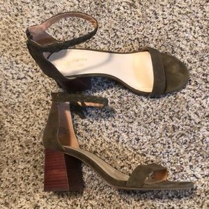 Olive green Seychelles suede sandal